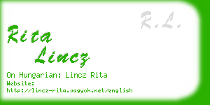 rita lincz business card